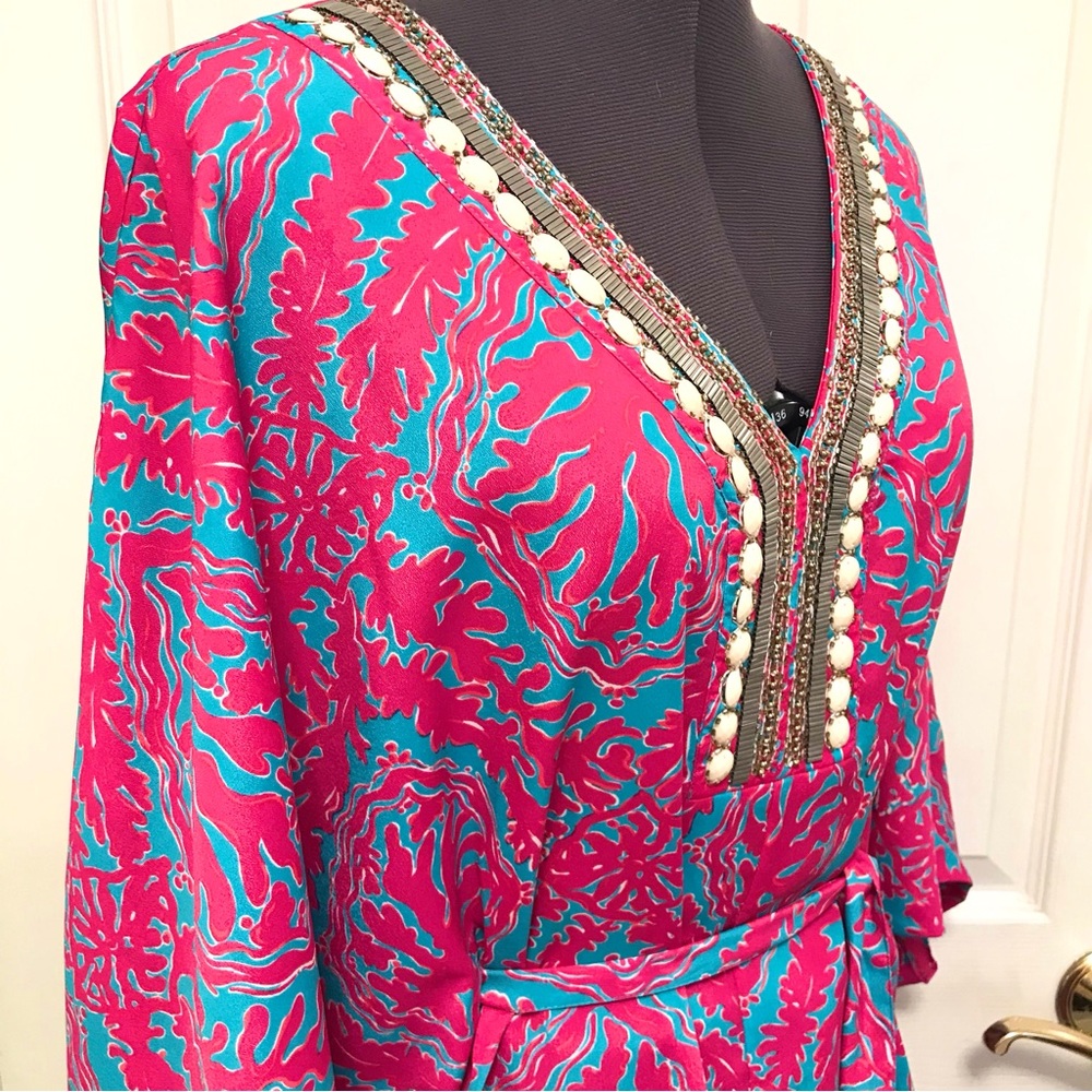 Lilly Pulitzer Wilda Dress Snorkel Blue Reef Madness - Picture 8 of 16